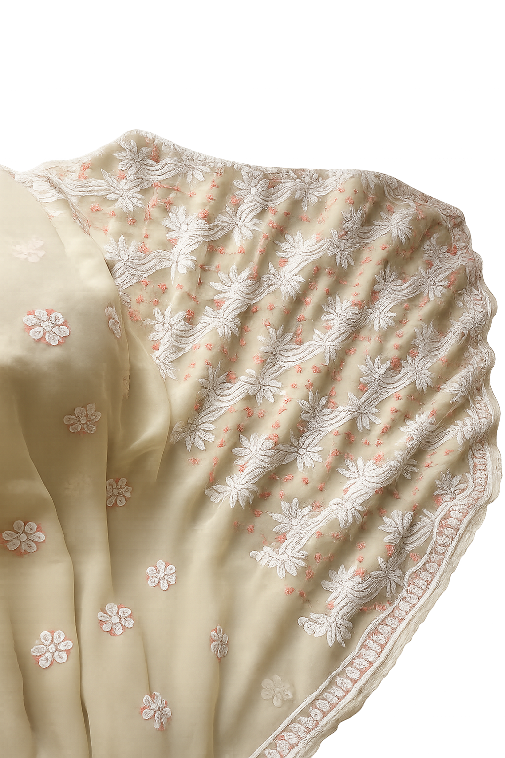 Hand Embroidered Chikankari Pure Georgette Saree