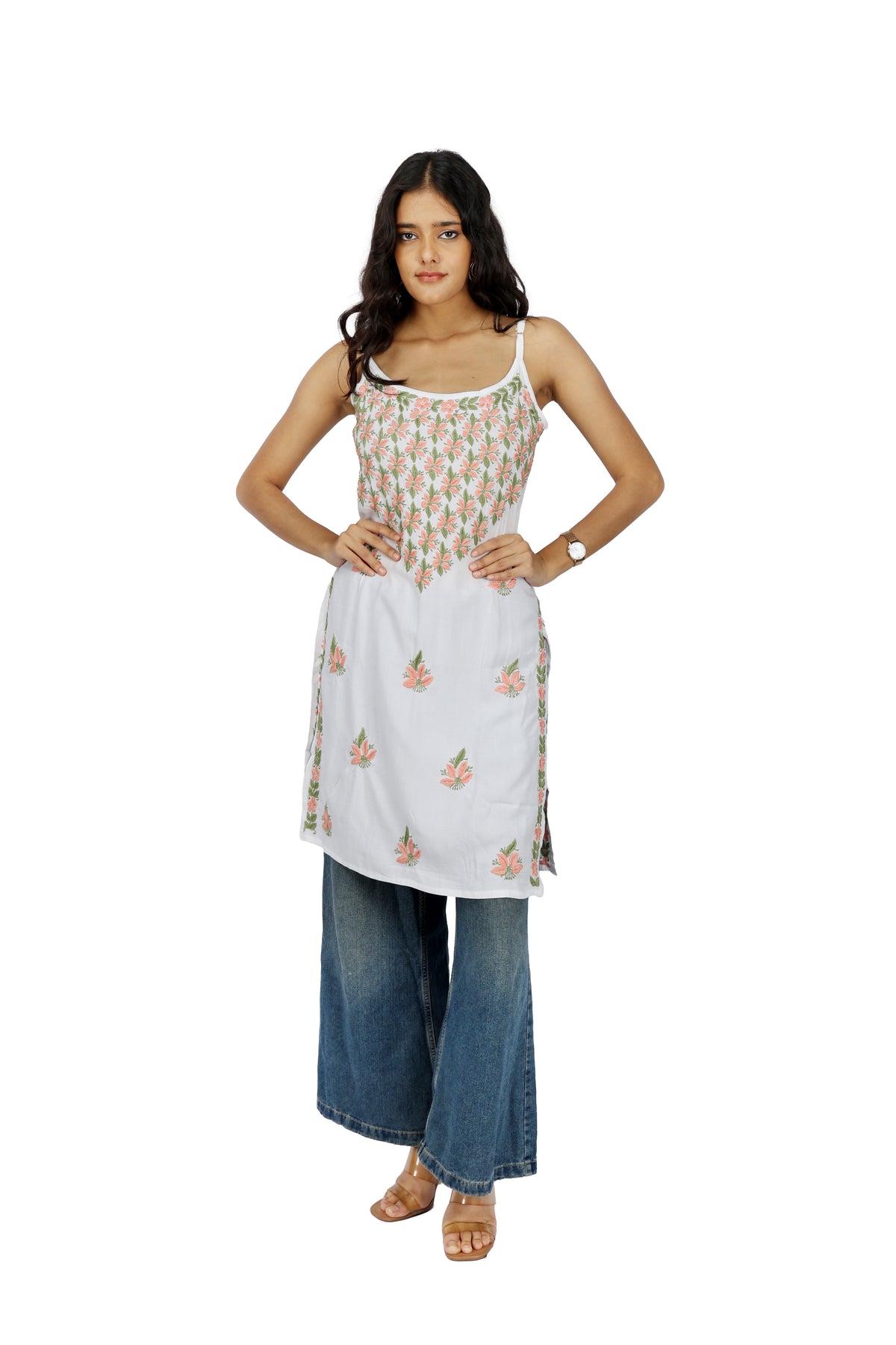 Rang Strappy Rayon Kurti