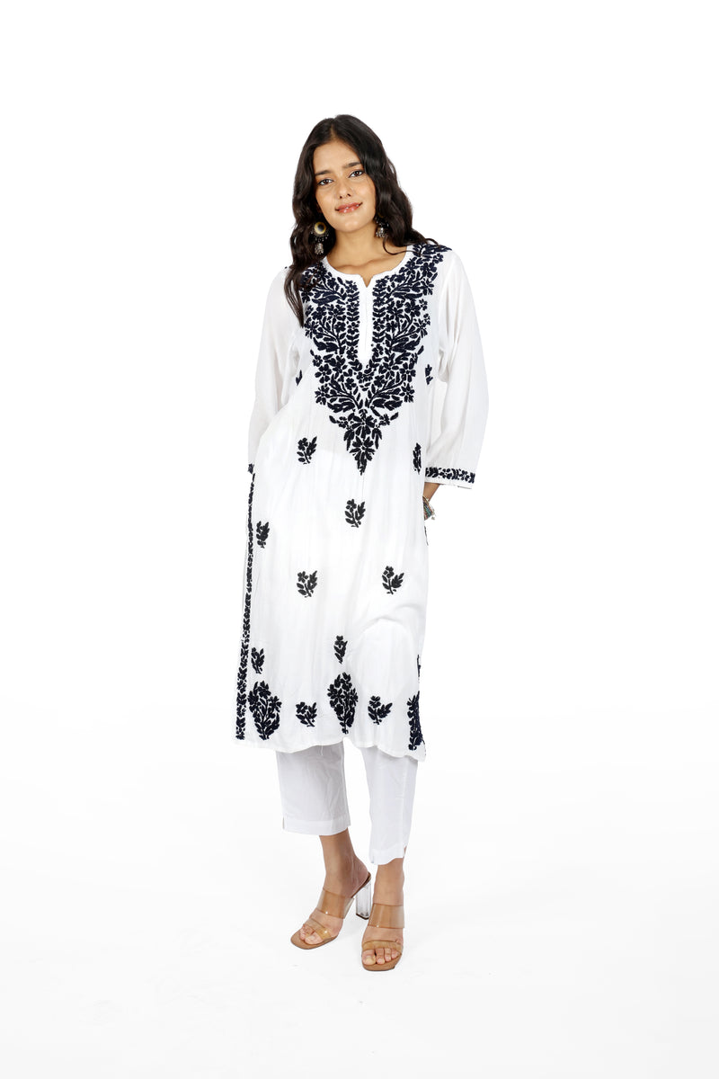Siya Rayon White Chikankari Kurta