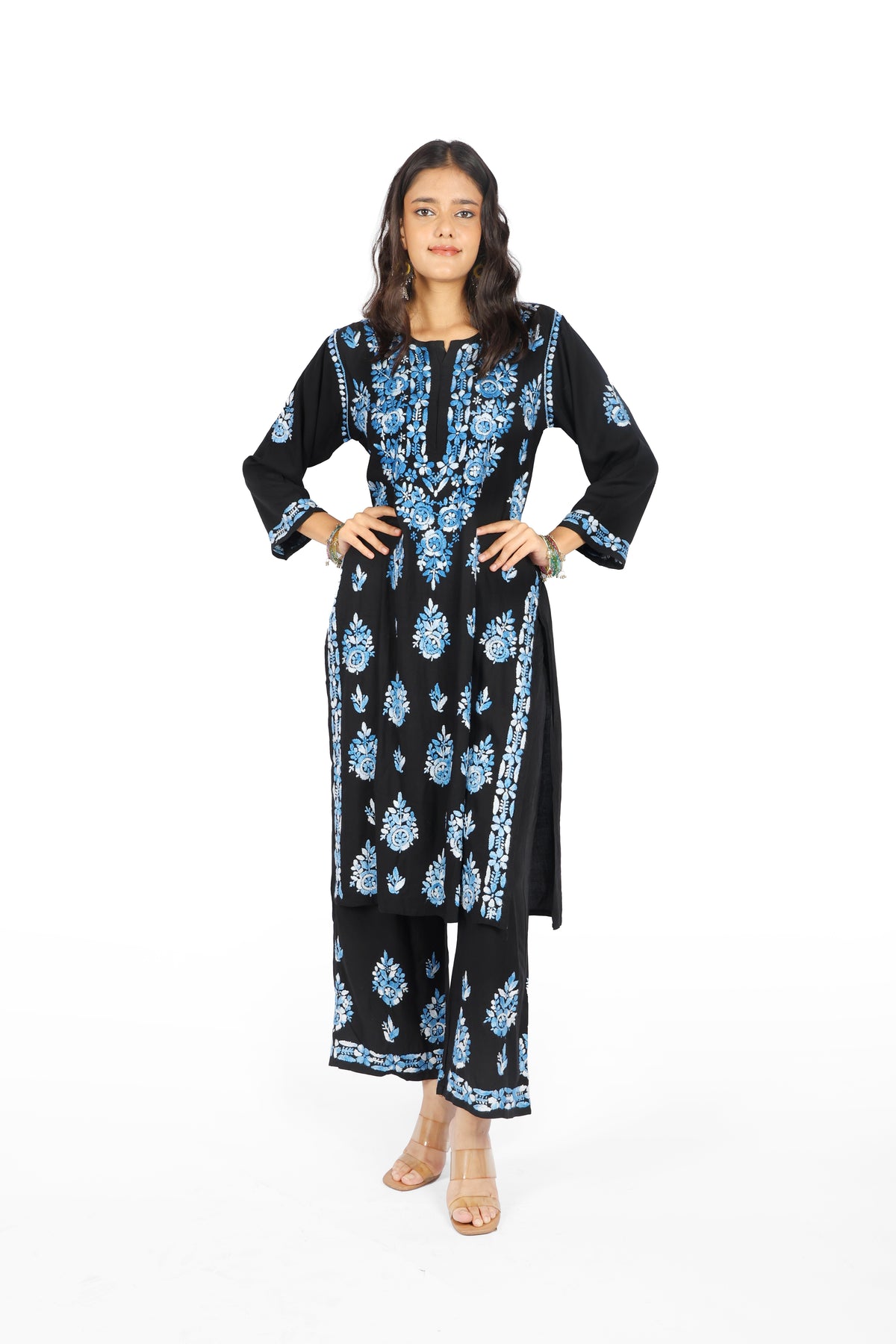 Noor Black/Blue Kurta Set