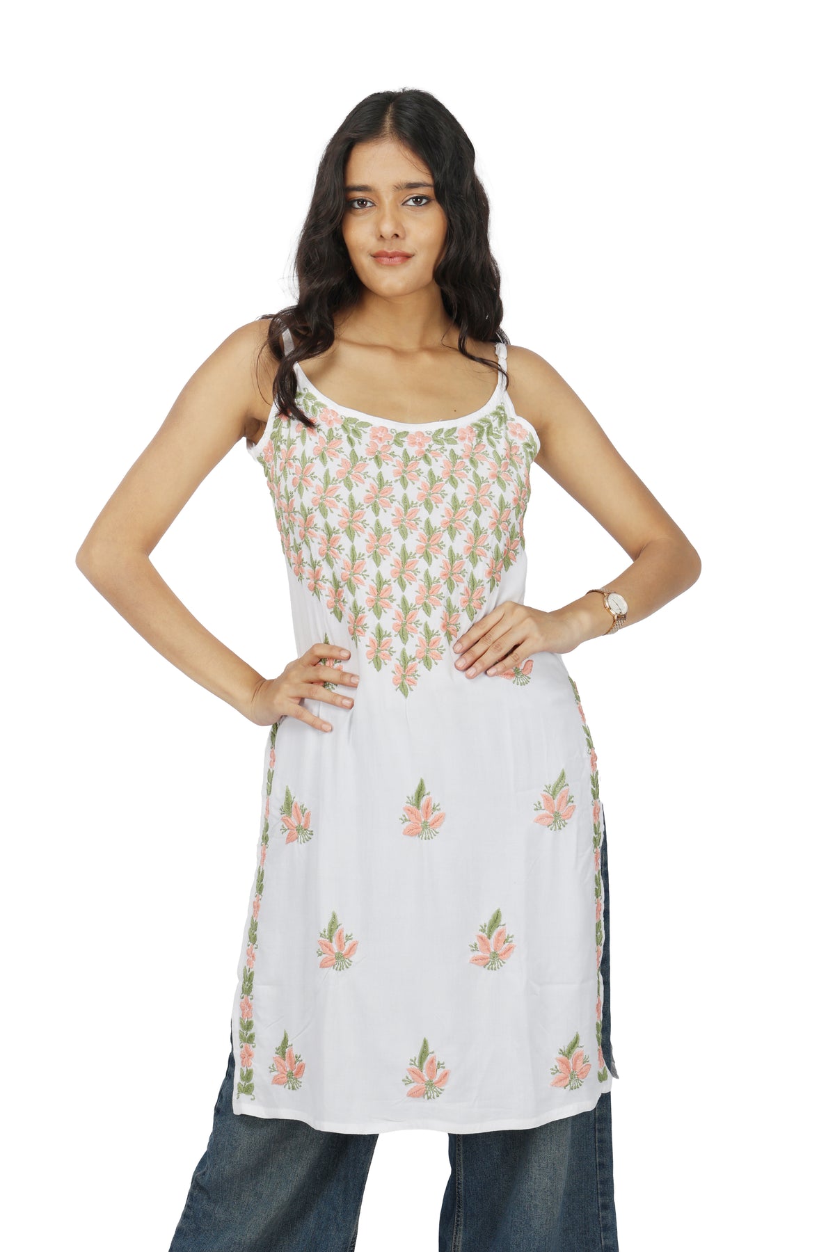 Rang Strappy Rayon Kurti