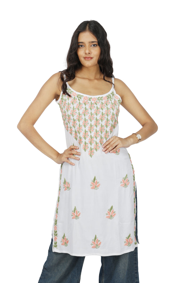 Rang Strappy Rayon Kurti