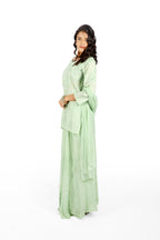 Khwaabgah Pista Green Chanderi  Lehenga 3PC Set