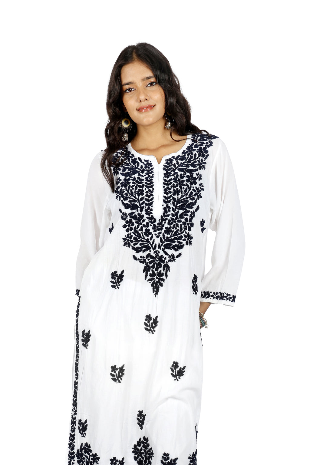 Siya Rayon White Chikankari Kurta