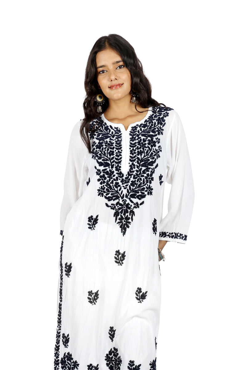 Siya Rayon White Chikankari Kurta