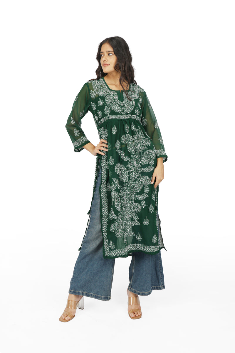 Sakhiyan Forest Green Kurta