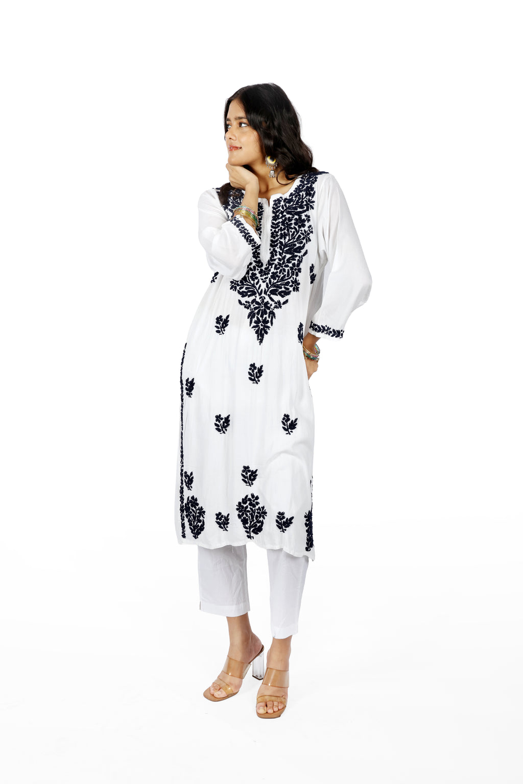 Siya Rayon White Chikankari Kurta