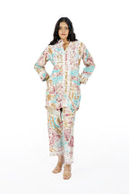 Nargis Purple Printed Cord Set