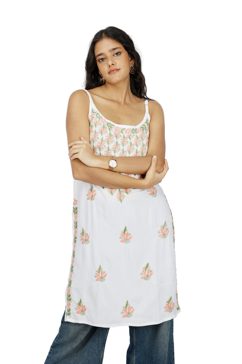 Rang Strappy Rayon Kurti