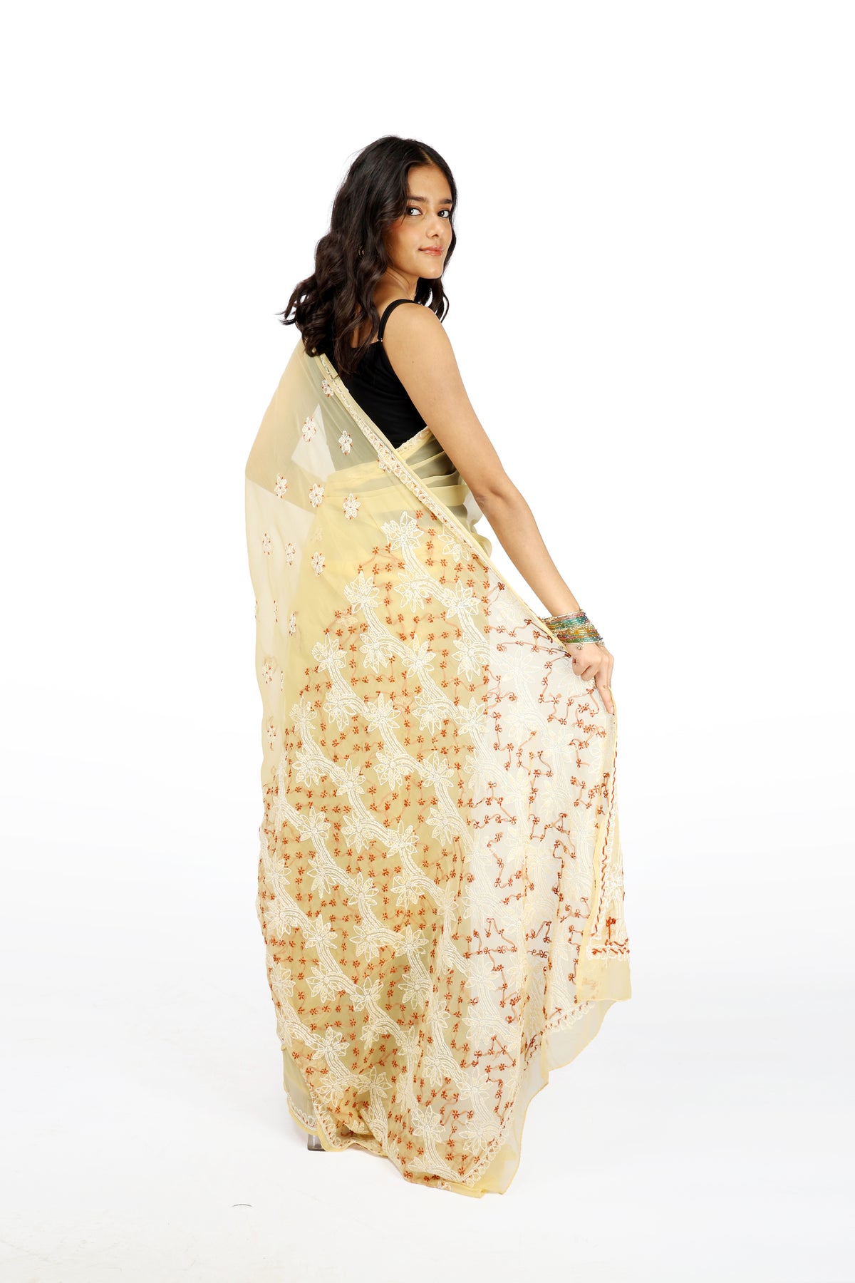 Chandni Beige Bakhia Saree