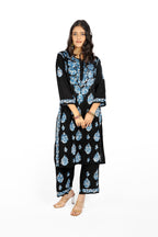 Noor Black/Blue Kurta Set
