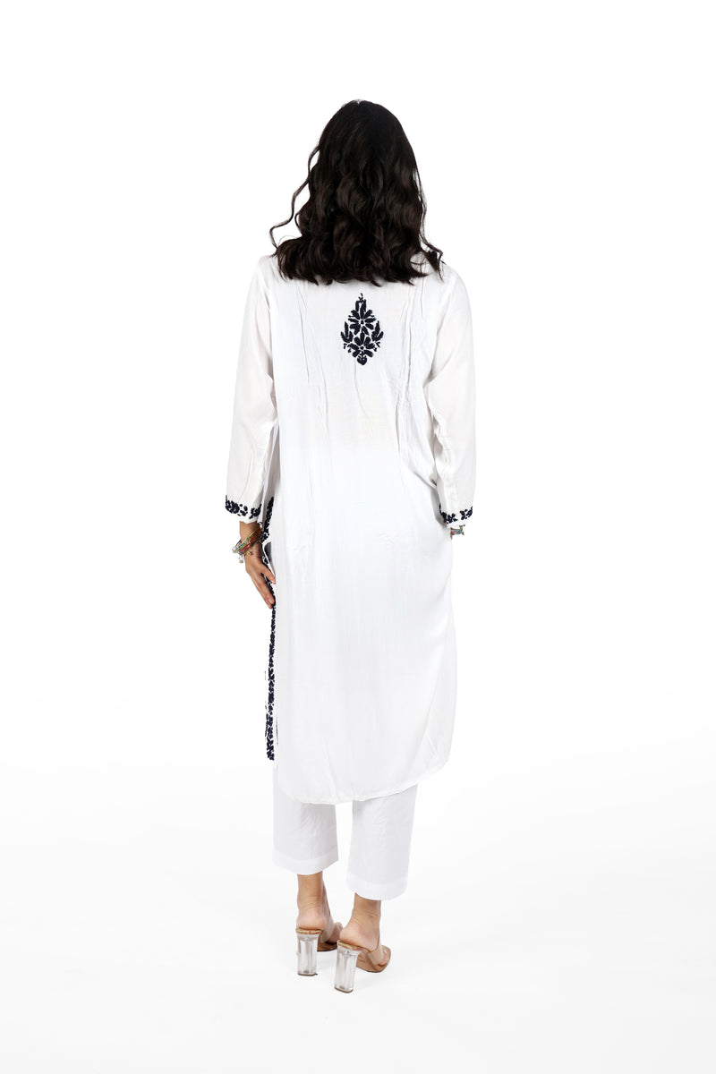 Siya Rayon White Chikankari Kurta