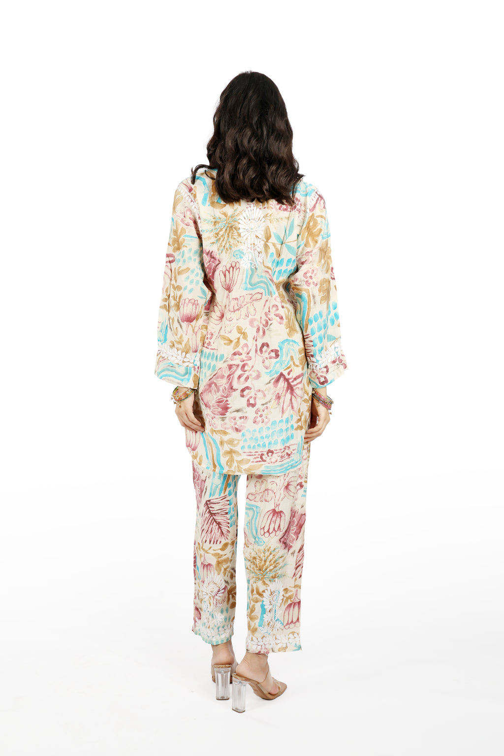 Nargis Purple Printed Cord Set