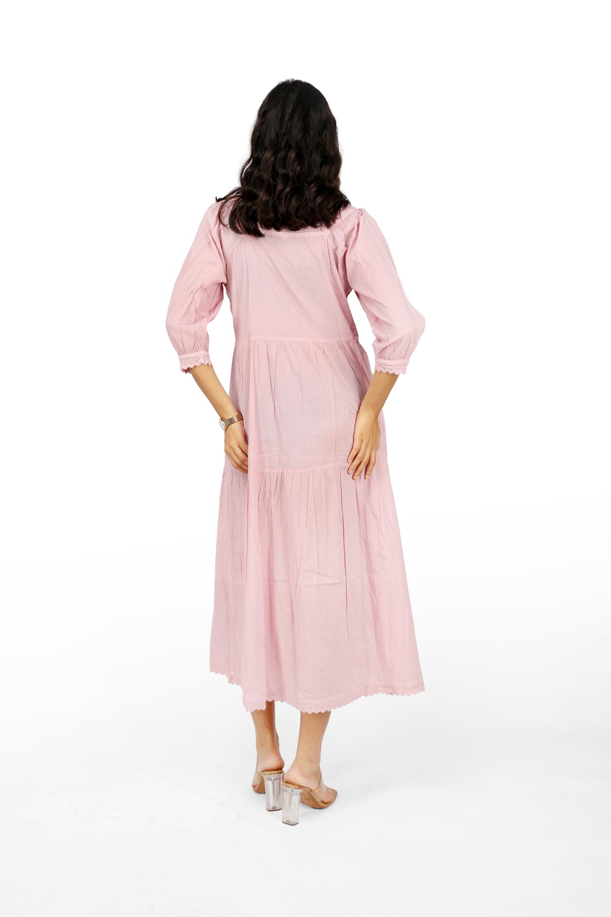 Desi Noir Floral Pink Dress
