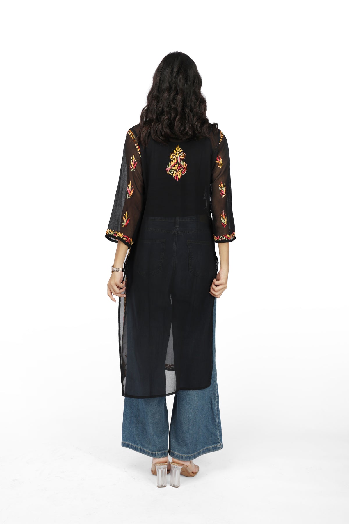 Chikan 404 Black Booti Kurti