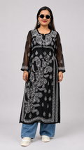 Sakhiyan Black Rose Kurta