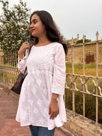 Divya White Bakhia Top