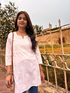 Rumi White Mukesh Top
