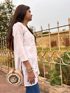 Rumi White Mukesh Top
