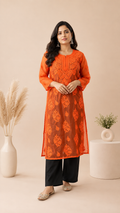 Begum Orange Kurta
