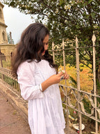 Divya White Bakhia Top